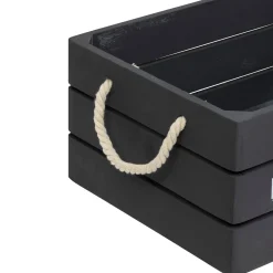 Atmosphera Boites De Rangement*Set de 3 cagettes bois "Denys" Gris