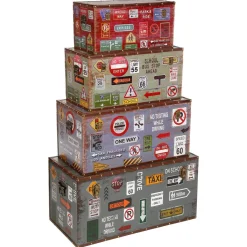 Atmosphera Malles|Voir Tout *Set de 4 malles "City" Gris