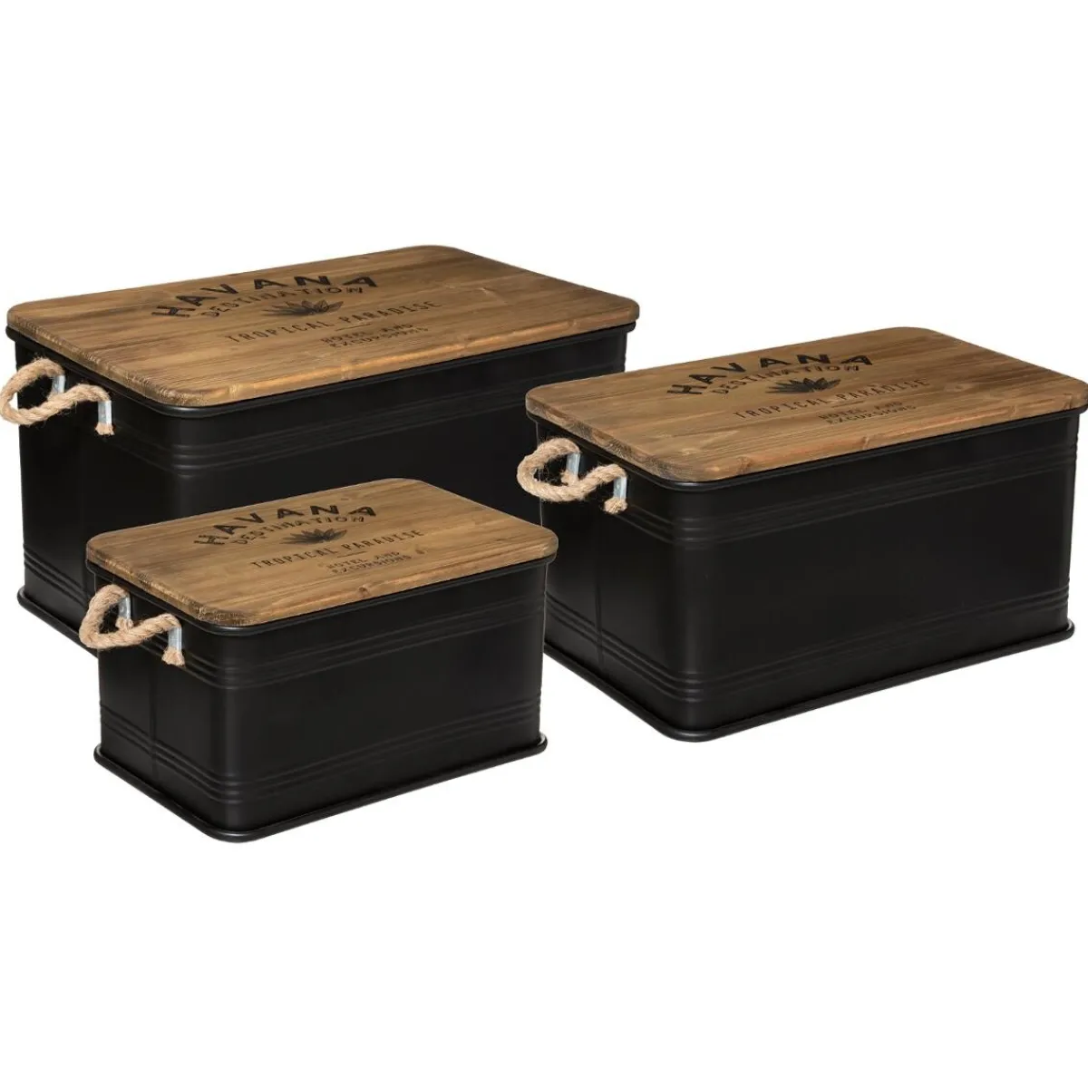 Atmosphera Malles|Voir Tout *Set de 3 malles "Cuba" Beige