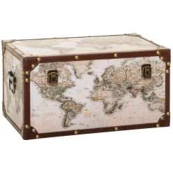 Atmosphera Malles*Set de 4 malles "Map Monde" Noir