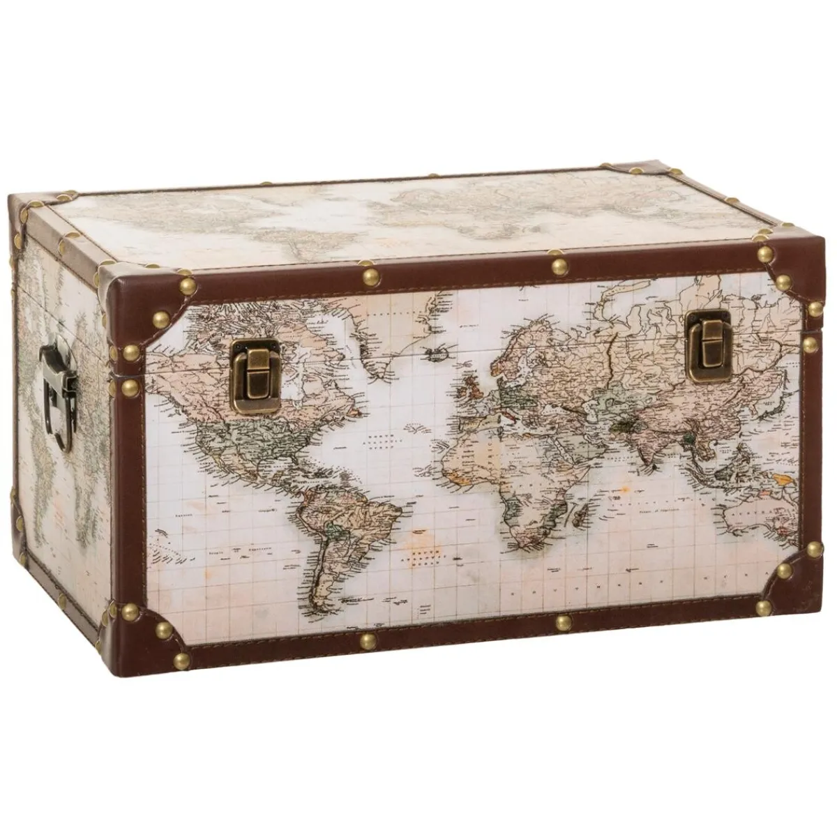 Atmosphera Malles*Set de 4 malles "Map Monde" Noir