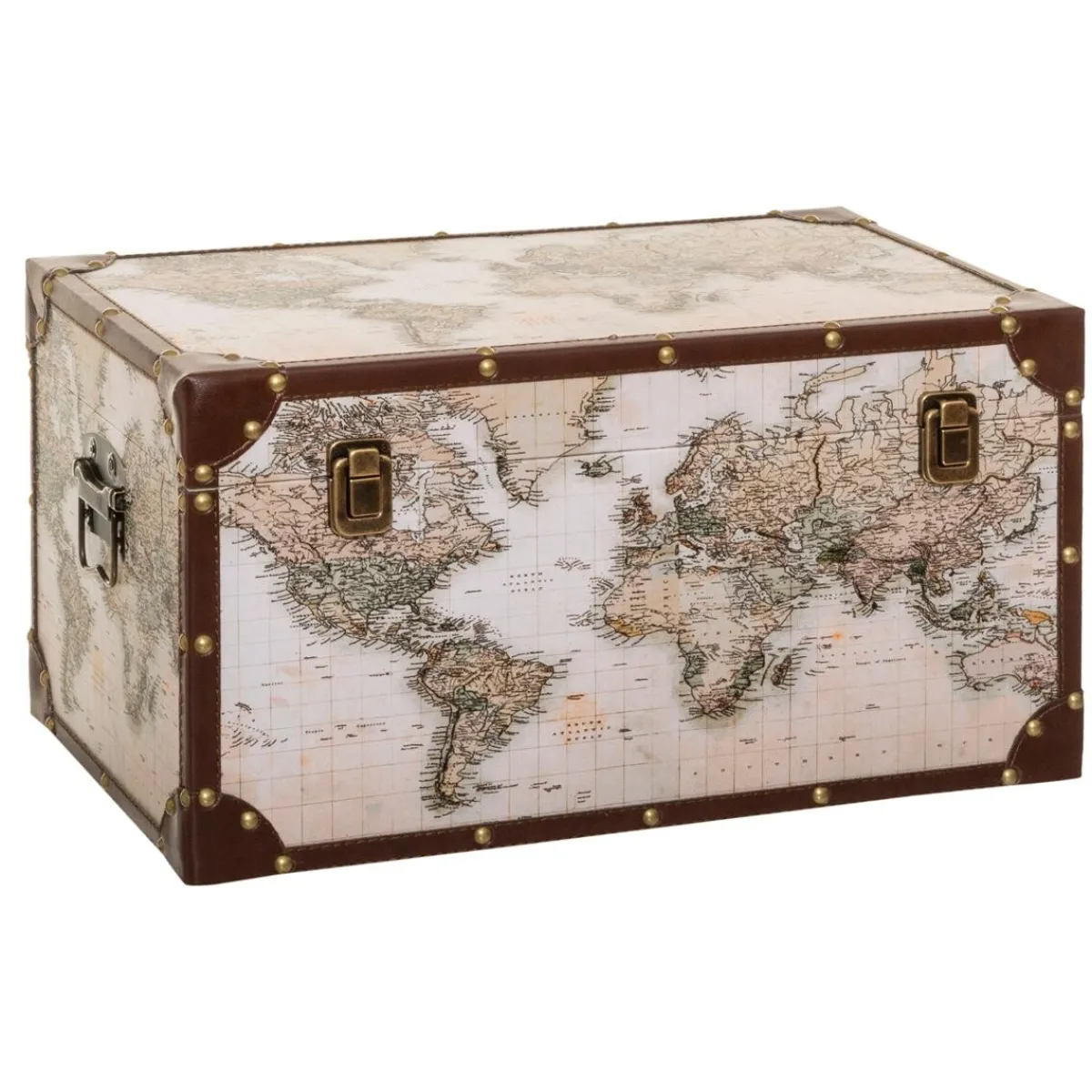 Atmosphera Malles*Set de 4 malles "Map Monde" Noir