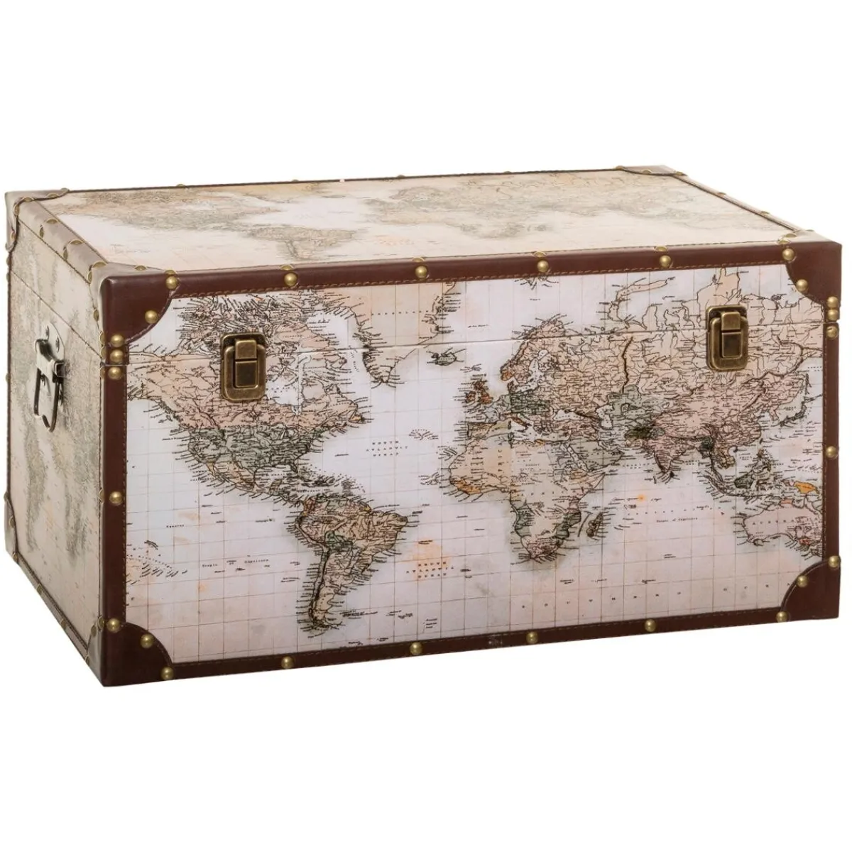 Atmosphera Malles*Set de 4 malles "Map Monde" Noir