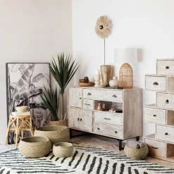 Atmosphera Paniers De Rangement*Set de 4 paniers "Aliza" Blanc