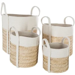 Atmosphera Paniers De Rangement*Set de 4 paniers à anses Marron