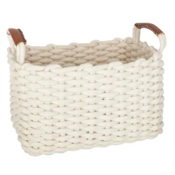 Atmosphera Voir Tout |Paniers De Rangement*Set de 3 paniers à anses rectangulaires "Tricot" Boisnaturel