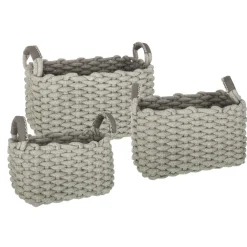 Atmosphera Voir Tout |Paniers De Rangement*Set de 3 paniers à anses rectangulaires 