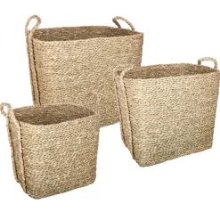 Atmosphera Voir Tout |Paniers De Rangement*Set de 3 paniers à anses rectangulaires