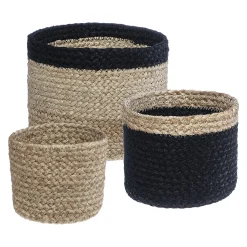 Atmosphera Voir Tout |Paniers De Rangement*Set de 3 paniers, jute Beige