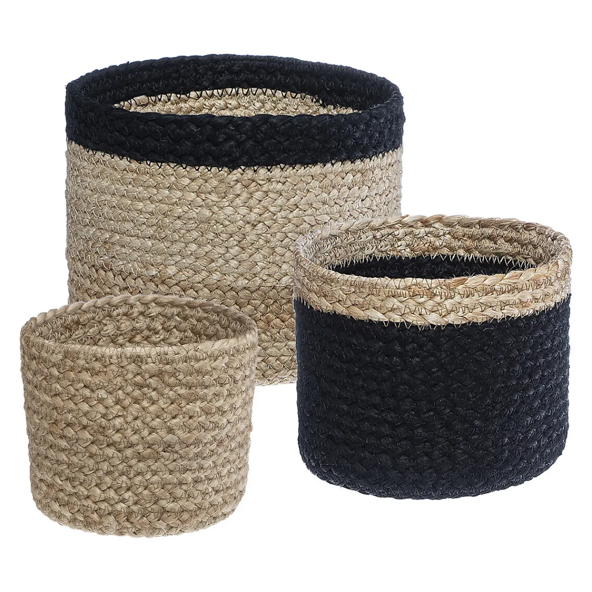 Atmosphera Voir Tout |Paniers De Rangement*Set de 3 paniers, jute Beige