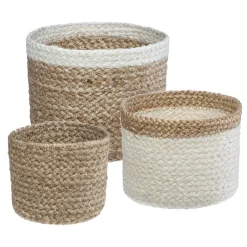 Atmosphera Voir Tout |Paniers De Rangement*Set de 3 paniers, jute Beige