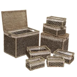 Atmosphera Paniers De Rangement*Set de 8 paniers rectangulaires Beige