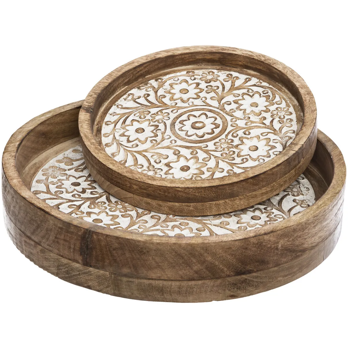 Atmosphera Plateaux*Set de 2 plateaux "Ritual" Beige