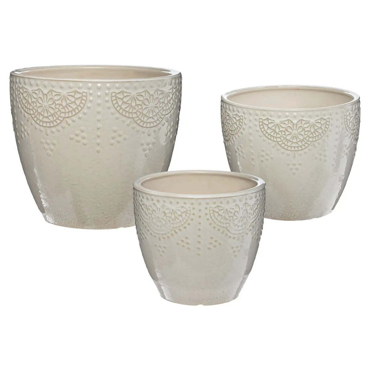 Atmosphera Pots De Fleurs*Set de 3 pots "Bijoux" Noir