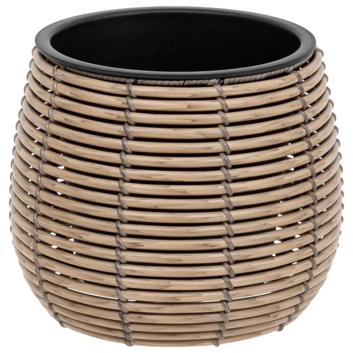 Atmosphera Pots De Fleurs|Décoration D'Extérieur*Set de 3 pots "Cam" Noir