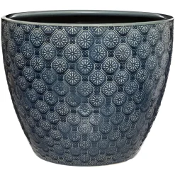 Atmosphera Pots De Fleurs*Set de 3 pots "Fleurs" bleuencre