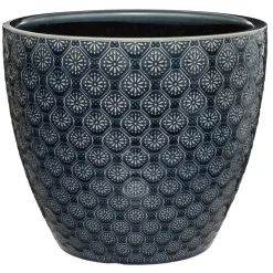 Atmosphera Pots De Fleurs*Set de 3 pots "Fleurs" bleuencre