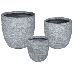 Atmosphera Pots De Fleurs*Set de 3 pots, métal Beige