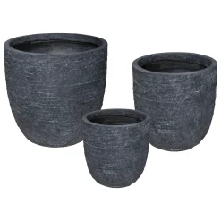 Atmosphera Pots De Fleurs*Set de 3 pots, métal Beige