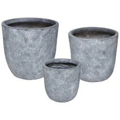 Atmosphera Pots De Fleurs*Set de 3 pots, métal Beige