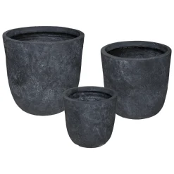 Atmosphera Pots De Fleurs*Set de 3 pots, métal Beige