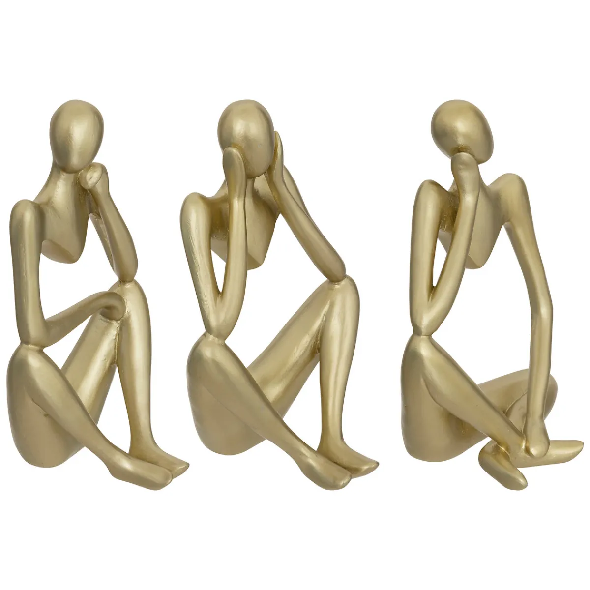 Atmosphera Statuettes, Figurines*Set de 3 statuettes "Femme" Doré