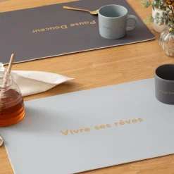 Atmosphera Sets De Table, Serviettes|Sets De Table*Set de table  "Belle Journee" Vertcéladon