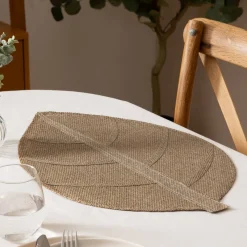 Atmosphera Sets De Table, Serviettes|Sets De Table*Set de table  "Feuille" Beige