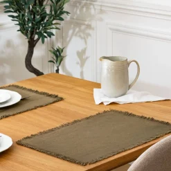 Atmosphera Sets De Table, Serviettes|Sets De Table*Set de table  "Maha" Beige