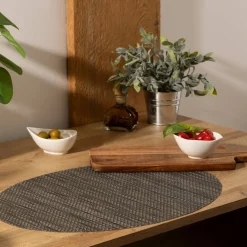 Atmosphera Sets De Table, Serviettes|Sets De Table*Set de table ovale  "Maoli" Noir
