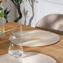 Atmosphera Sets De Table, Serviettes|Sets De Table*Set de table tressé rond "Tresse" Marron