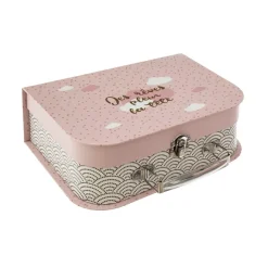 Atmosphera Boîtes, Petits Rangements*Set de 3 valisettes "Douceur" Rose