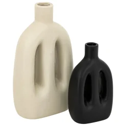 Atmosphera Vases*Set de 2 vases "Inuit dreams" écru