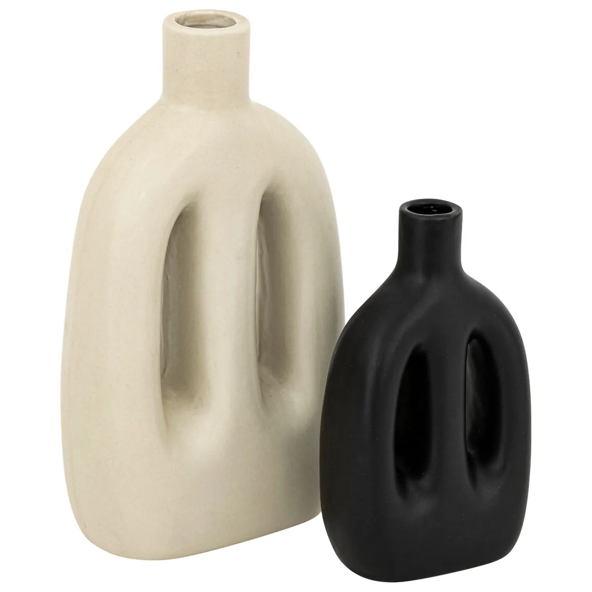Atmosphera Vases*Set de 2 vases "Inuit dreams" écru