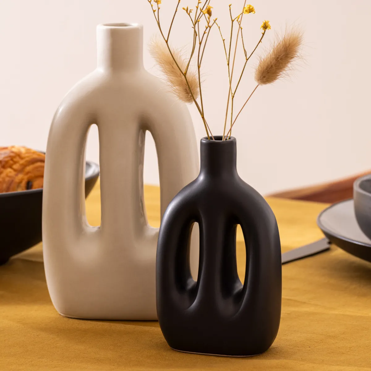 Atmosphera Vases*Set de 2 vases "Inuit dreams" écru