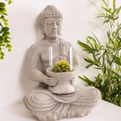 Atmosphera Statuettes, Figurines*Statuette "Bouddha" assis Blanc