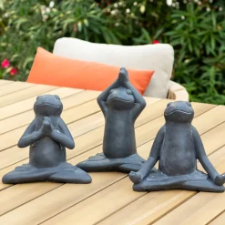 Atmosphera Statuettes, Figurines|Décoration D'Extérieur*Statuette d'extérieur Grenouille "Lia" Noir