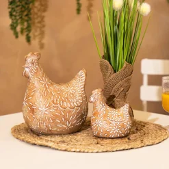 Atmosphera Statuettes, Figurines*Statuette Poule "Linda" Noir