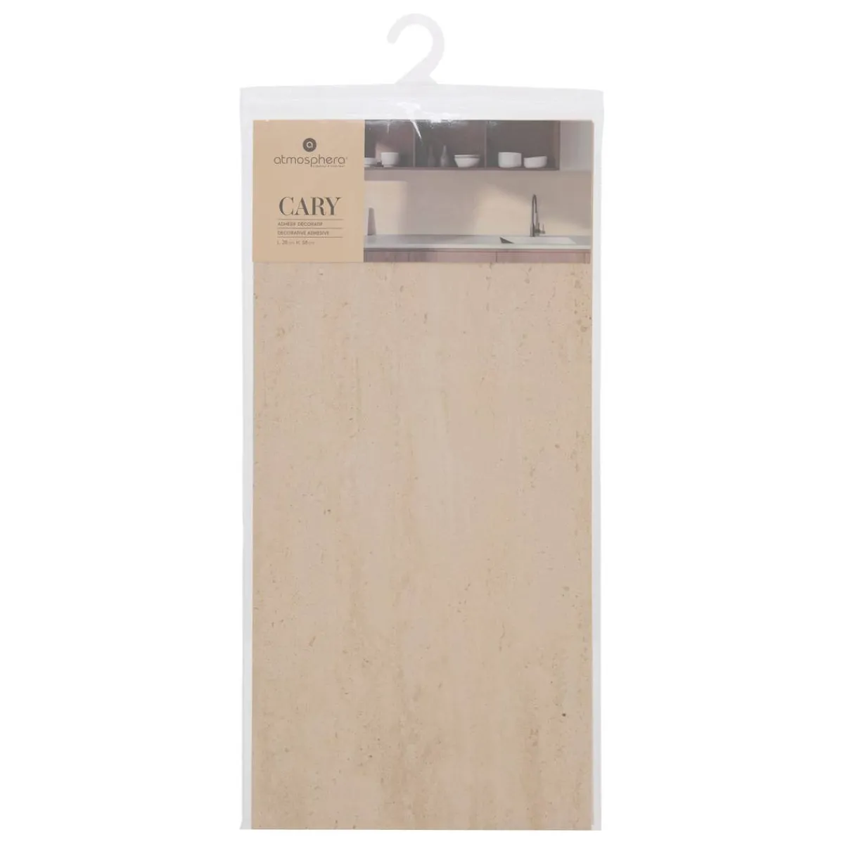 Atmosphera Toiles, Tableaux*Sticker mural effet travertin "Cary" Beige