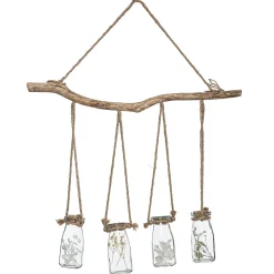 Atmosphera Fleurs Artificielles*Suspension de 4 fleurs sechées Blanc