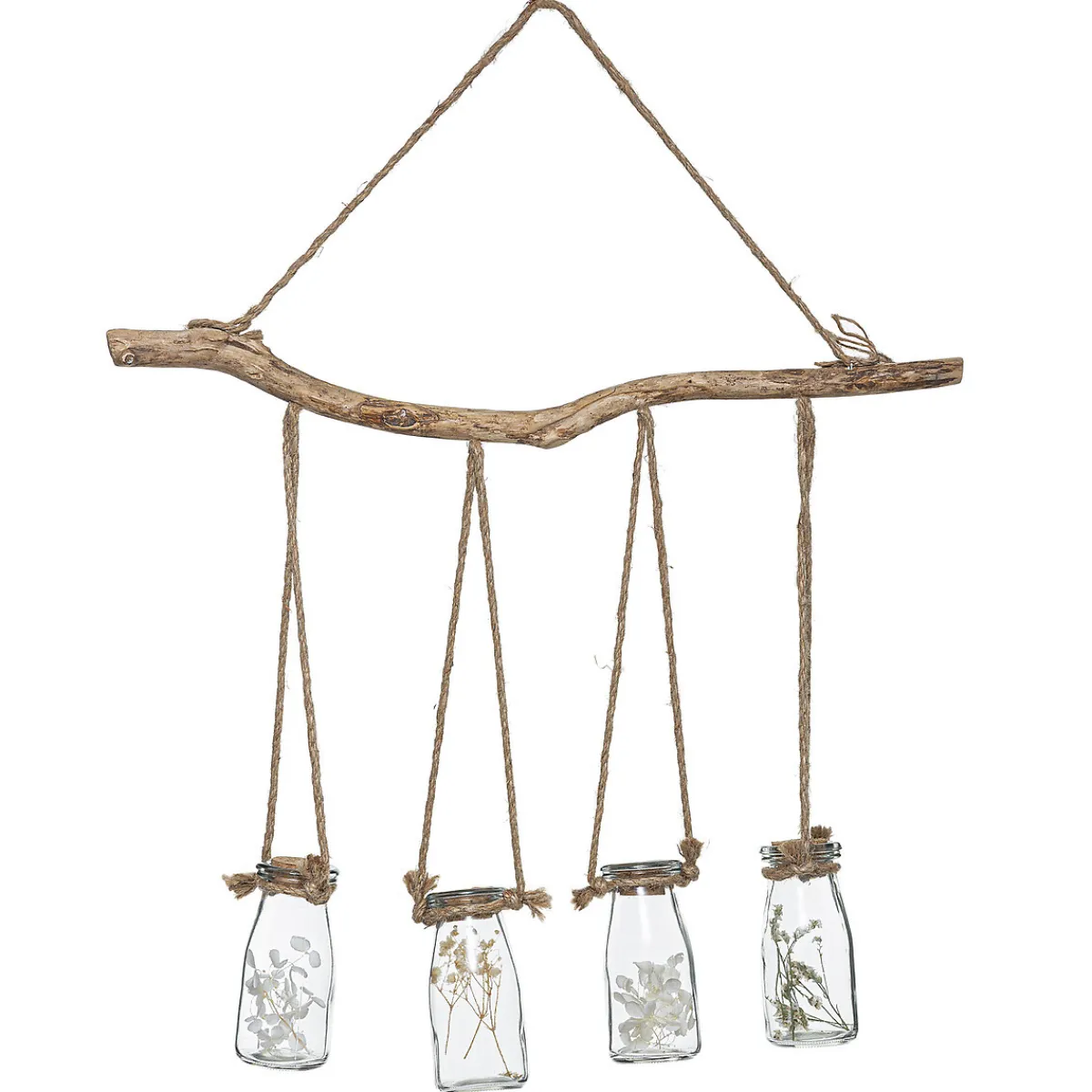 Atmosphera Fleurs Artificielles*Suspension de 4 fleurs sechées Blanc
