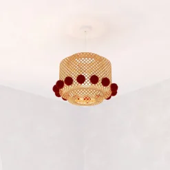 Atmosphera Luminaires*Suspension enfant "Liby', pompons Bleu