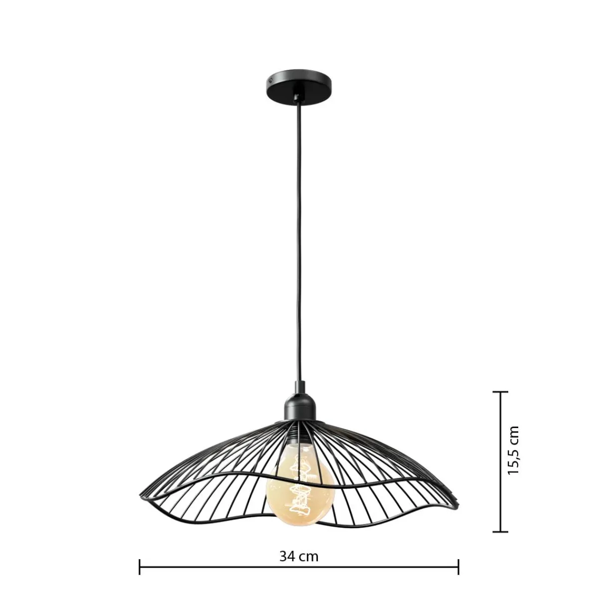 Atmosphera Suspensions En Métal*Suspension filaire "Galt" Noir