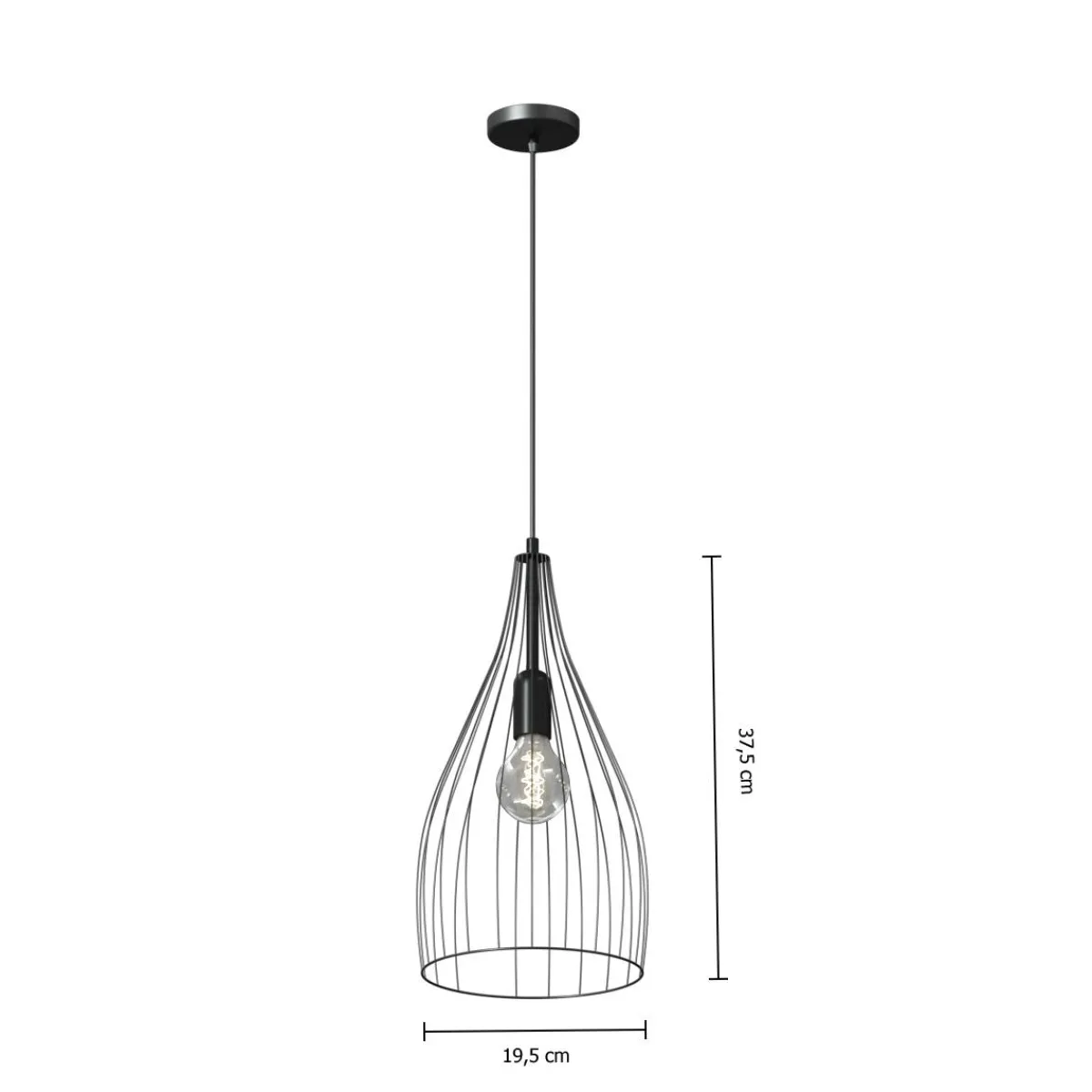 Atmosphera Suspensions En Métal*Suspension filaire "Rita" Noir