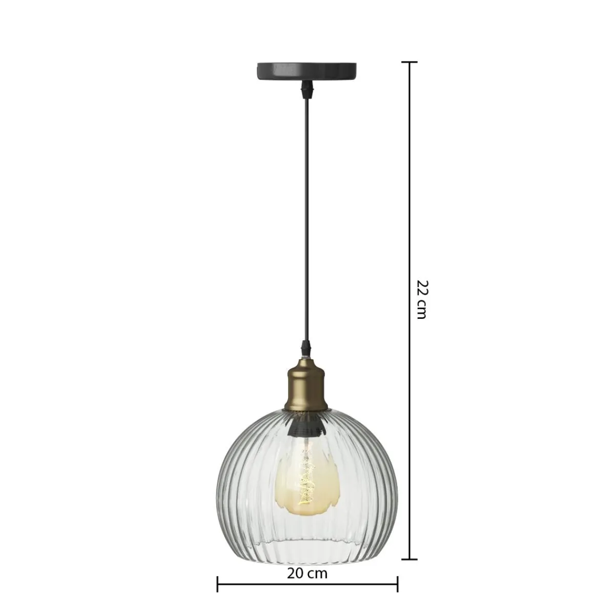 Atmosphera Suspensions En Verre*Suspension "Laye" Gris