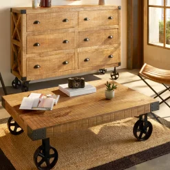 Atmosphera Tables Basses*Table basse "Silas" Ivoire