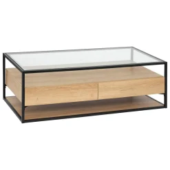 Atmosphera Tables Basses|Voir Tout *Table basse 2 tiroirs "Aldea" Transparent