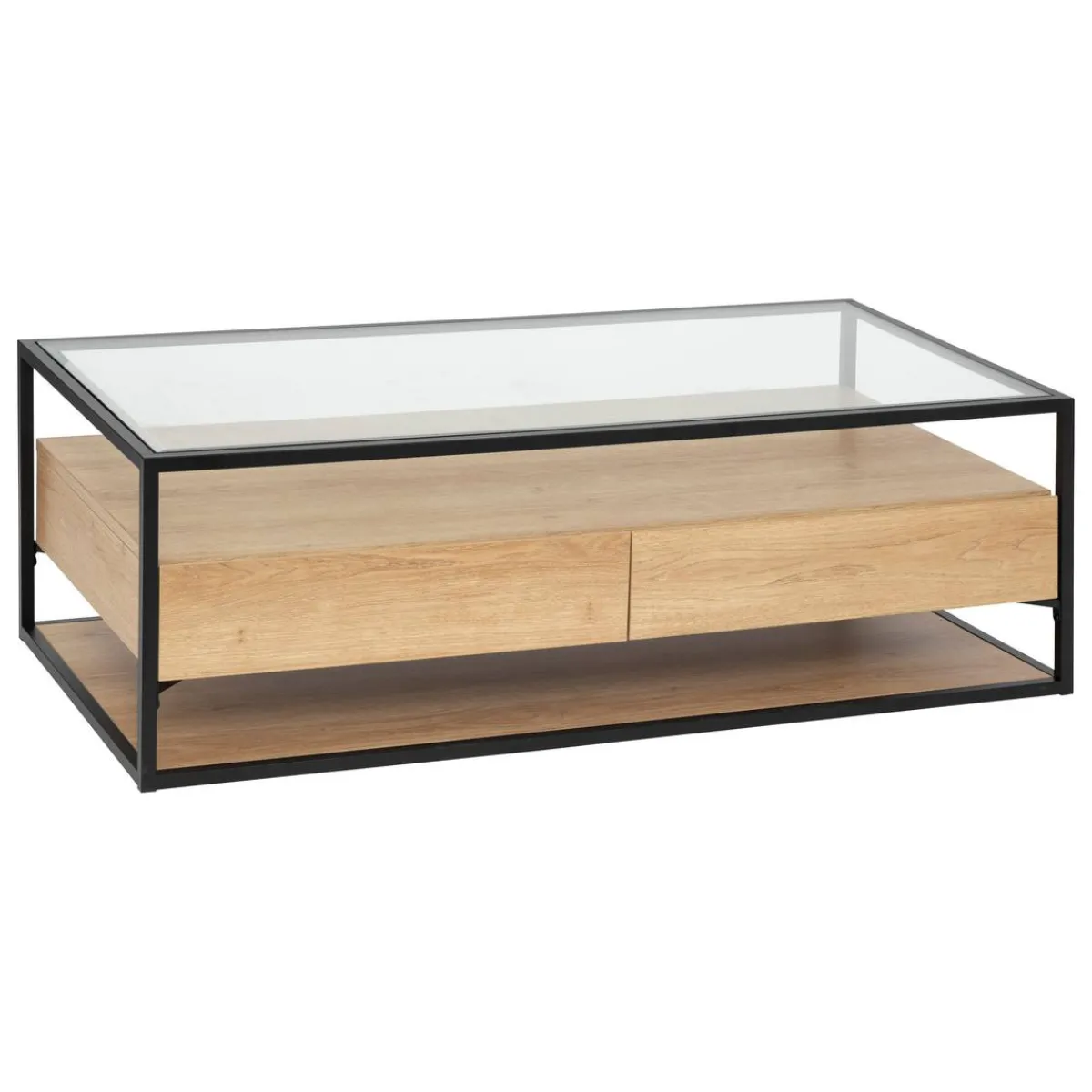Atmosphera Tables Basses|Voir Tout *Table basse 2 tiroirs "Aldea" Transparent