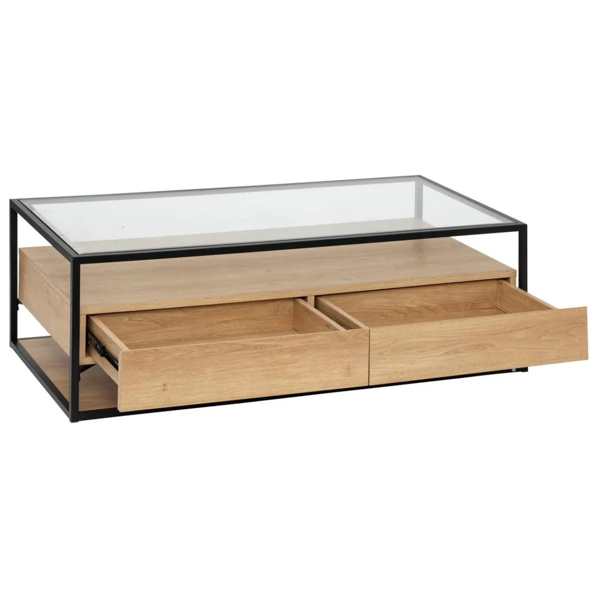 Atmosphera Tables Basses|Voir Tout *Table basse 2 tiroirs "Aldea" Transparent