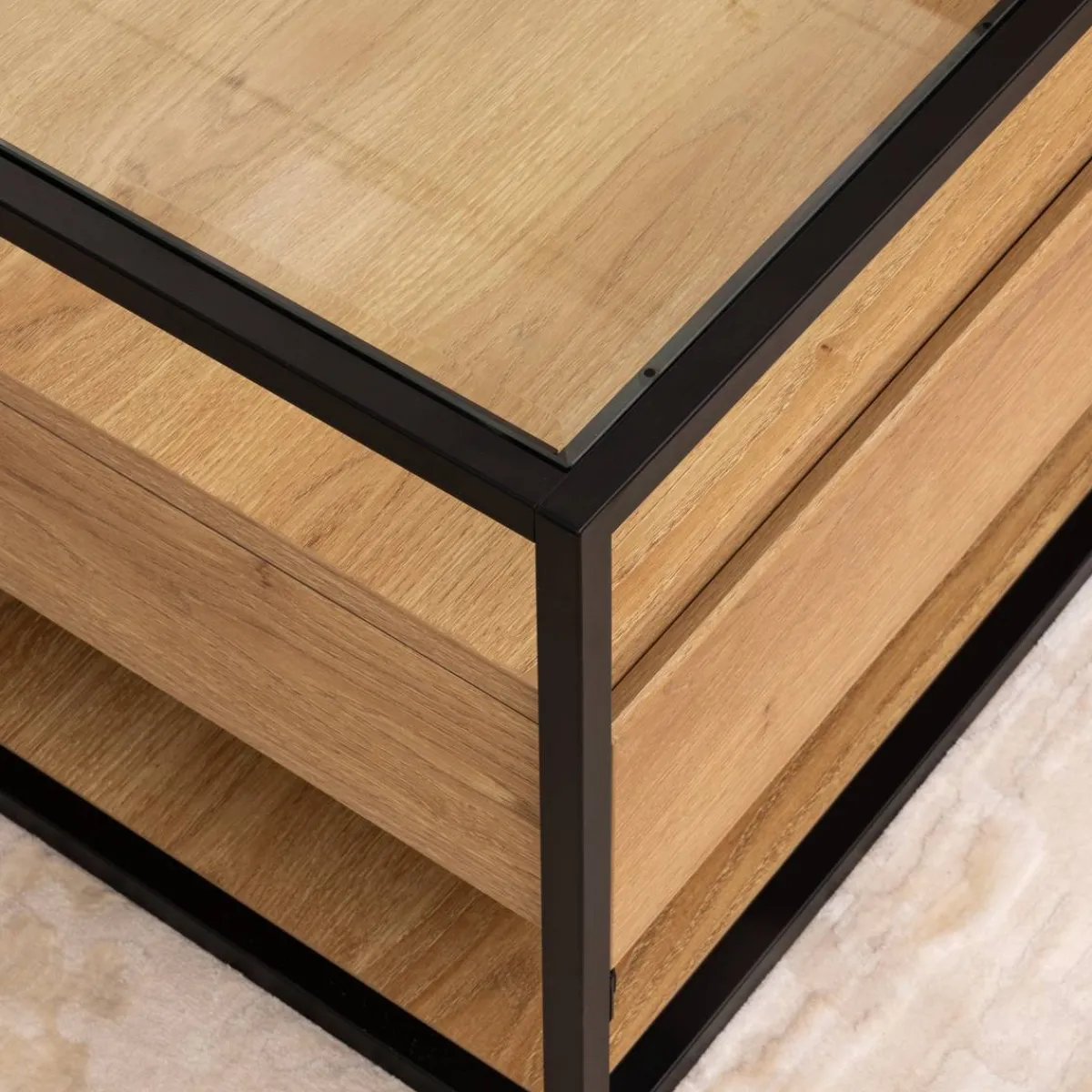 Atmosphera Tables Basses|Voir Tout *Table basse 2 tiroirs "Aldea" Transparent